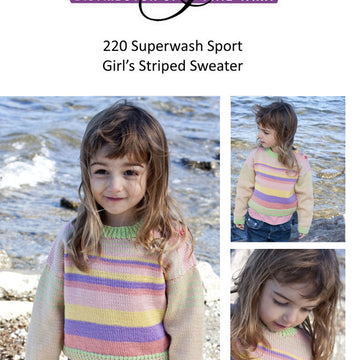 Cascade Yarns DK Girl's Striped Sweater Knitting Pattern