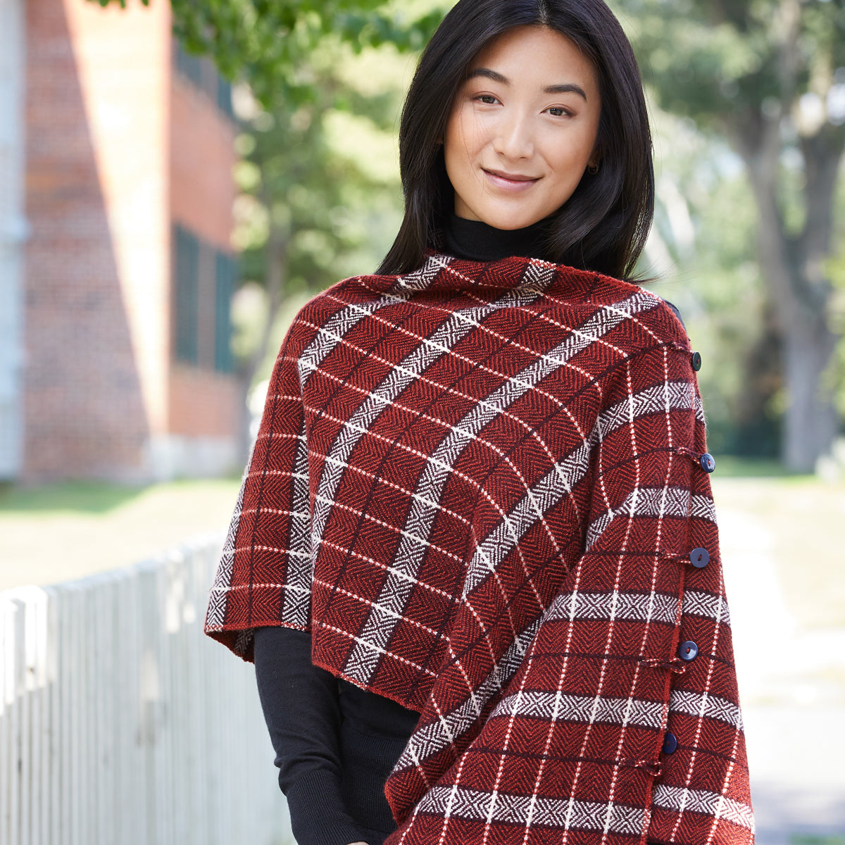 Valley Yarns #211 Perfectly Plaid Poncho