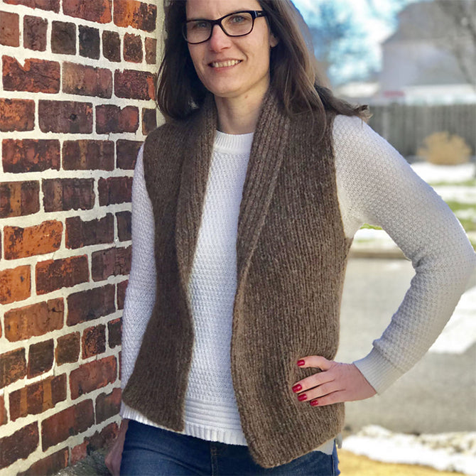 Plymouth Yarn Aireado Vest Waistcoat Knitting Pattern