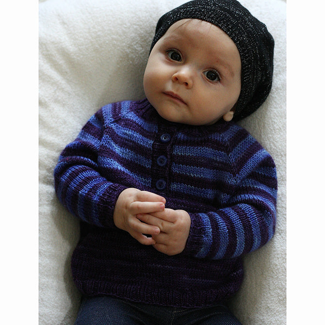 Wonderland Yarns Baby Messenger Henley Knitting Pattern