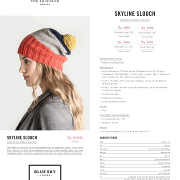 Blue Sky Fibers Skyline Slouch Hat Knitting Pattern