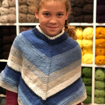 Plymouth Yarn Girl's Poncho Cape Knitting Pattern