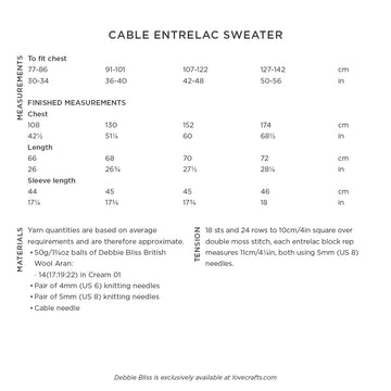 Debbie Bliss Cable Entrelac Sweater PDF