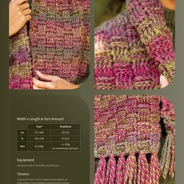 Astra Crochet Scarf & Headband by Cassie Ward in Retreat Twist Chunky