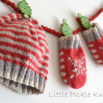 Baby's 1st Christmas! 'Little Stripe Hat' and 'Little Snowflake Mittens'