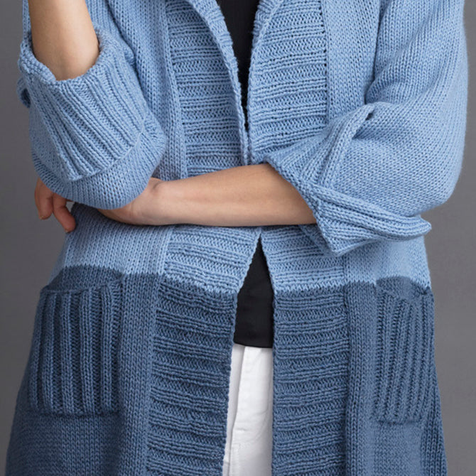 String January Colorblock Cardigan Knitting Pattern