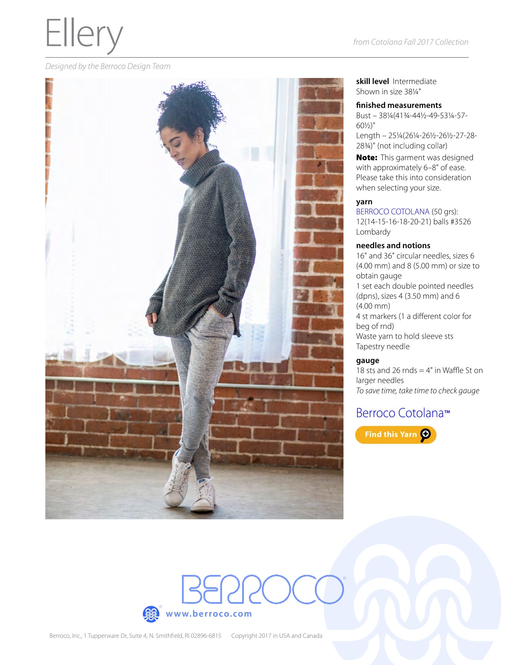 Berroco Ellery Jumper Knitting Pattern