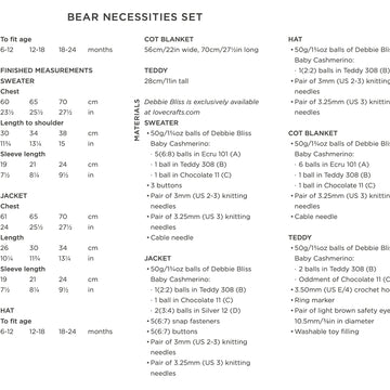 Debbie Bliss Bear Necessities Set Knitting Pattern
