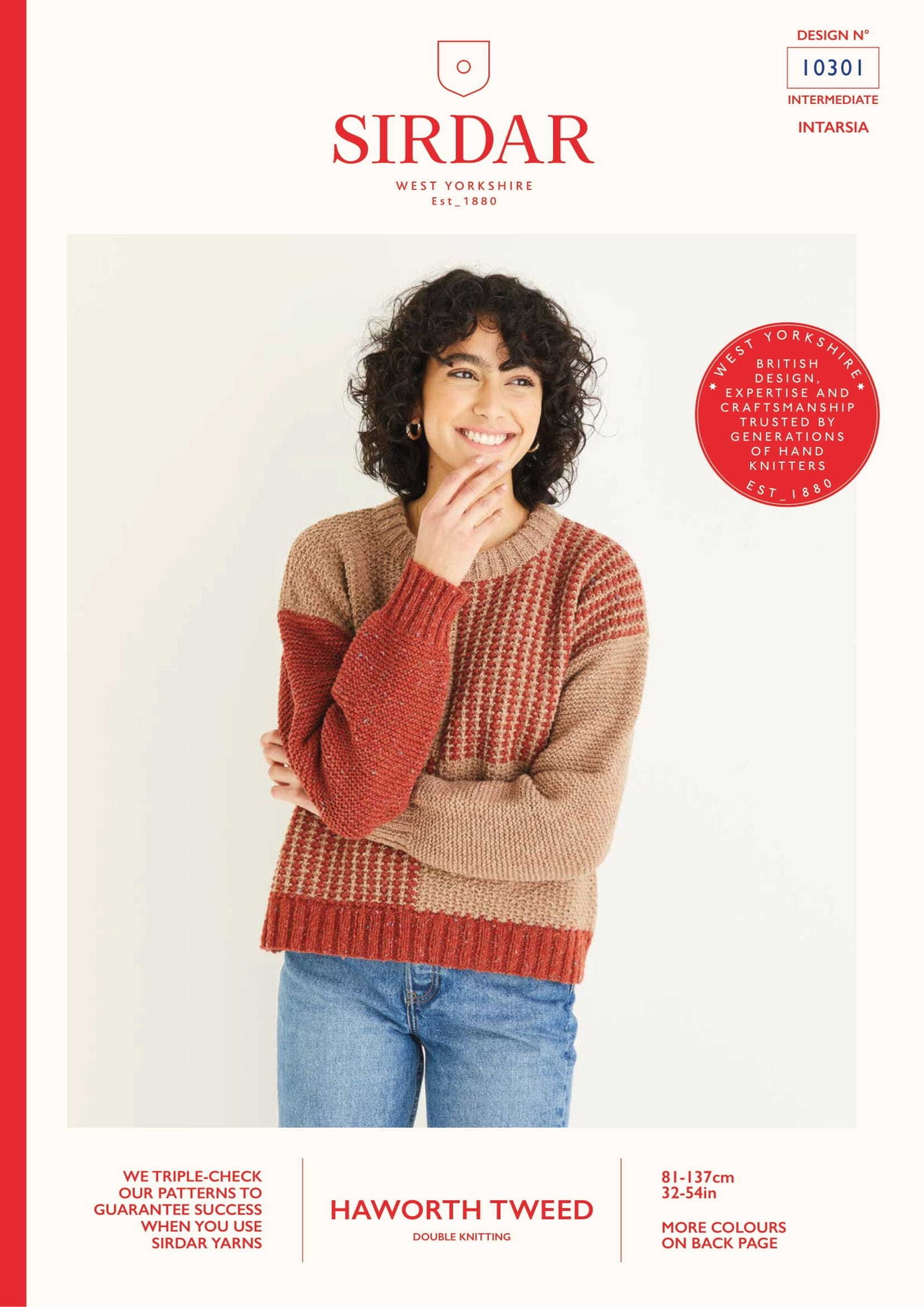 Sirdar 10301 Harlequin Sweater in Haworth Tweed PDF