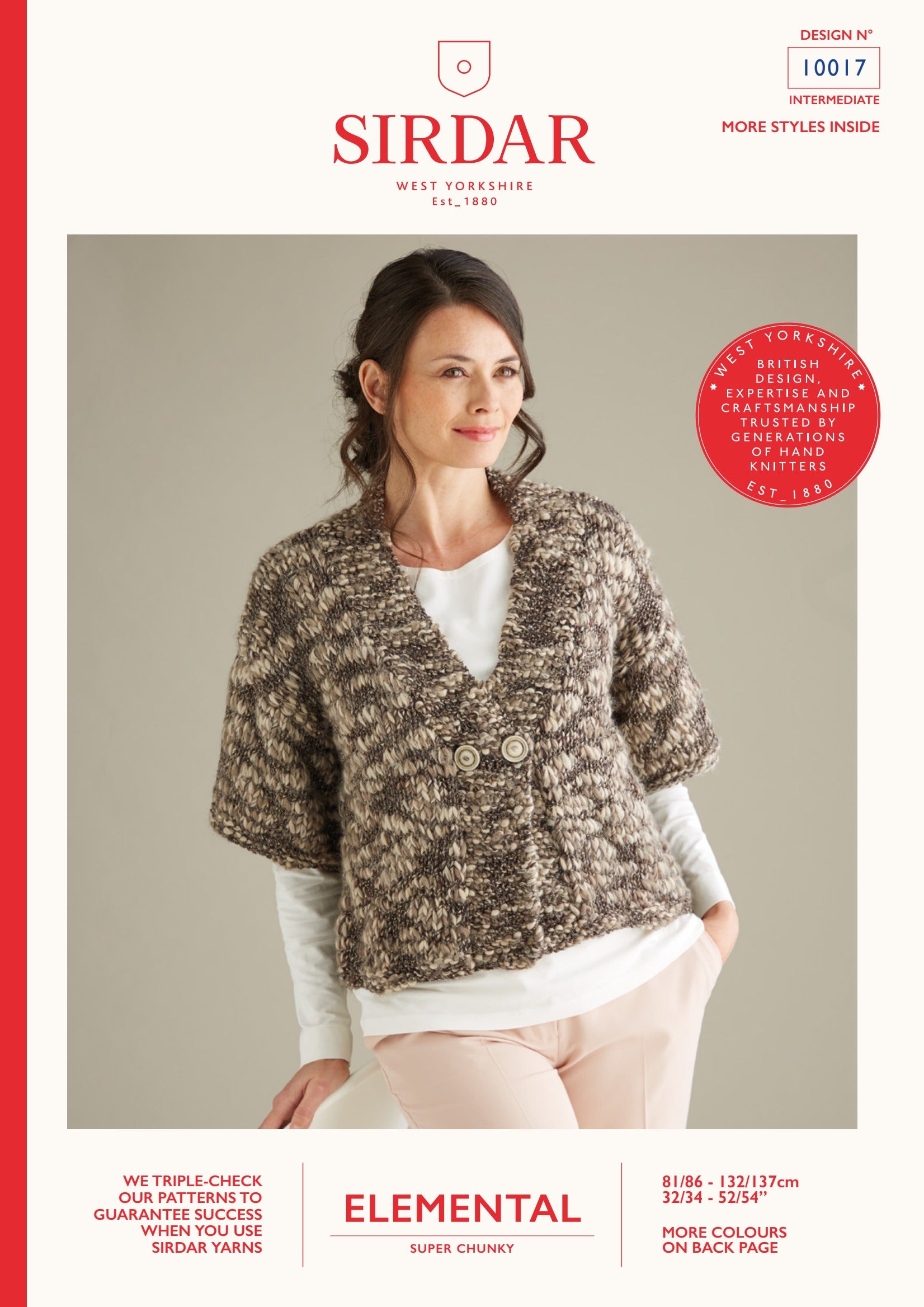 Sirdar Short Sleeve Jacket Coat Knitting Pattern