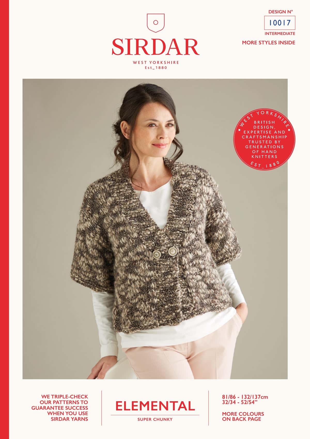 Sirdar Short Sleeve Jacket Coat Knitting Pattern