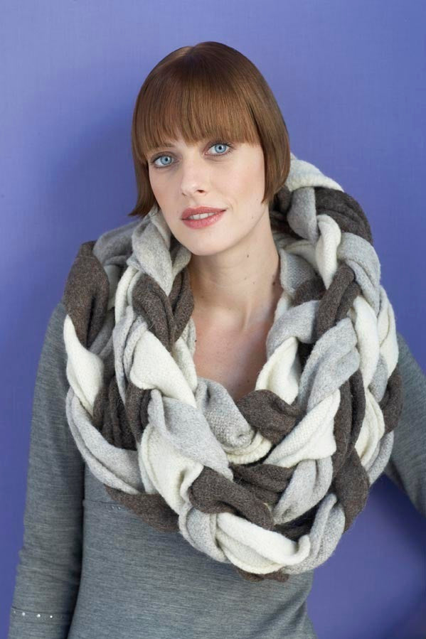 Felted Bristol Braided Scarf Knitting Pattern