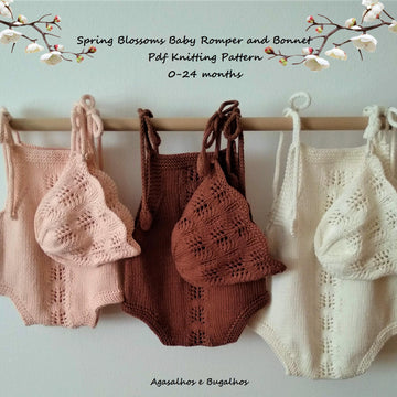 Spring Blossoms Baby Romper and Bonnet | 0-24 months