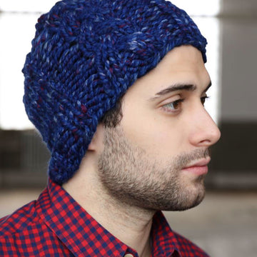 Cabled Hat in Plymouth Yarn Encore Mega Colorspun - F718 - PDF
