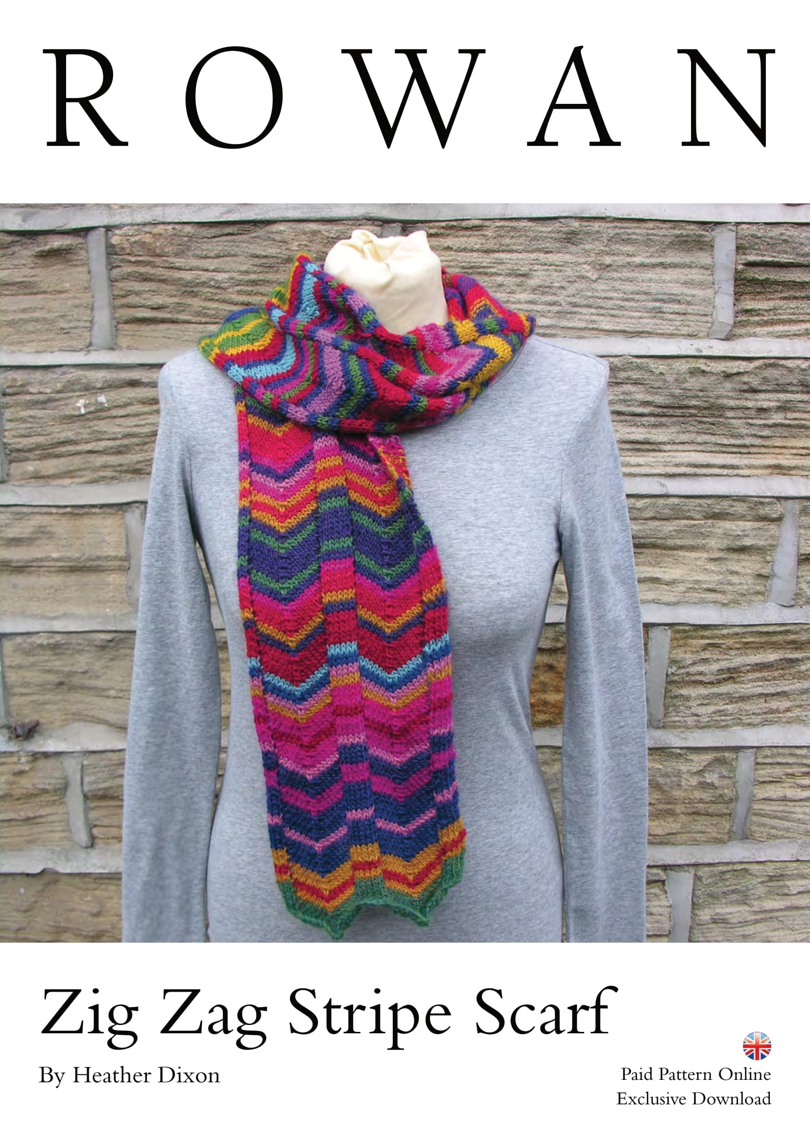 Rowan Zig Zag Stripe Scarf Knitting Pattern