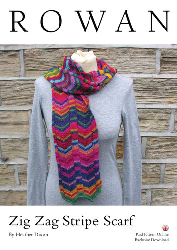 Rowan Zig Zag Stripe Scarf Knitting Pattern