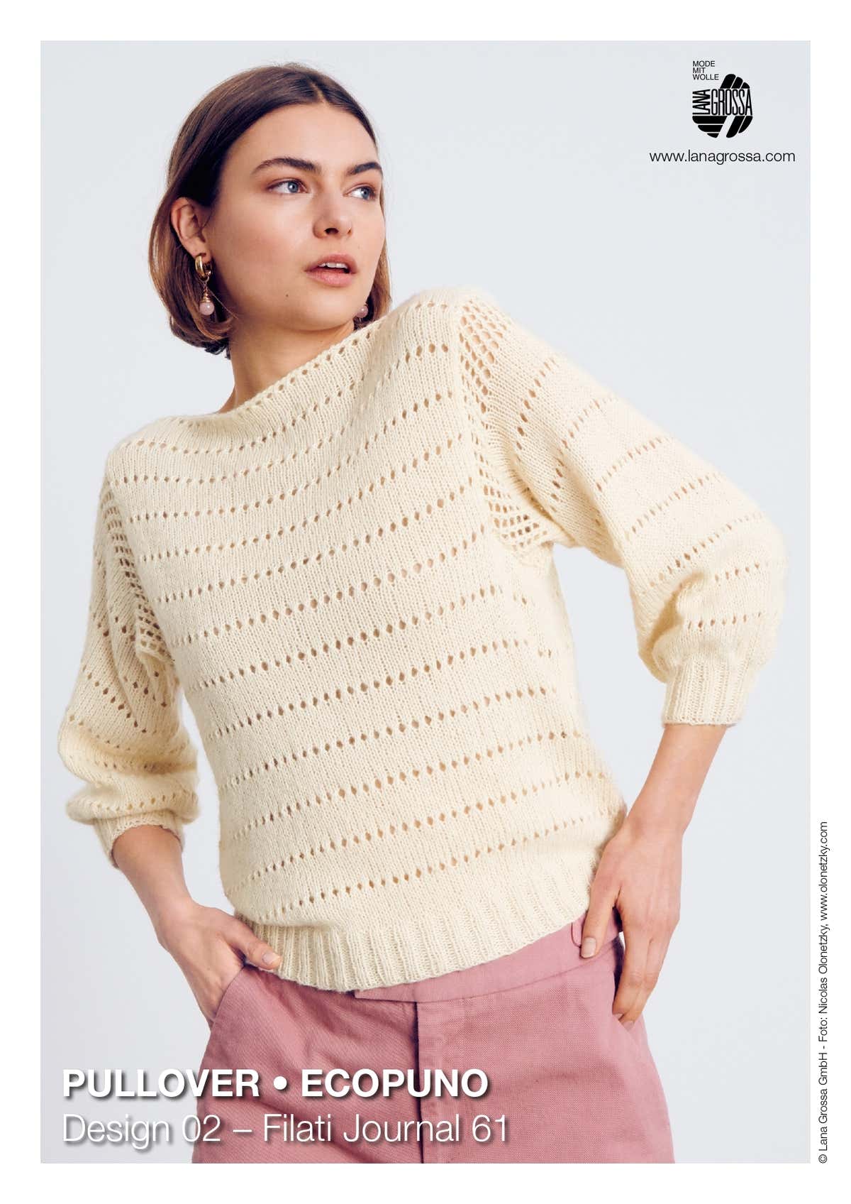 Lana Grossa Lace Pullover Jumper Knitting Pattern