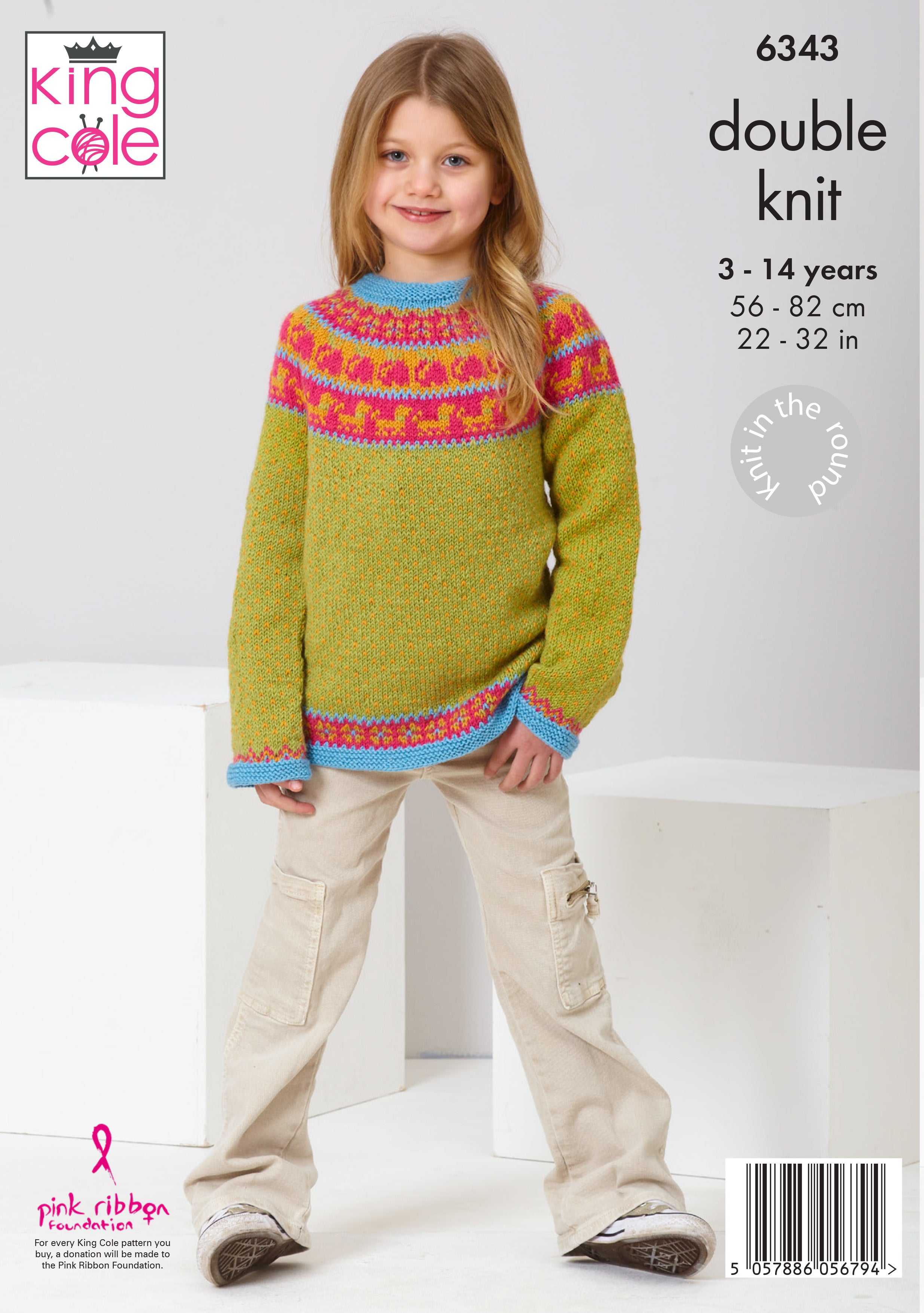 Fairisle Sweaters in King Cole Merino Blend DK - 6343 - Leaflet