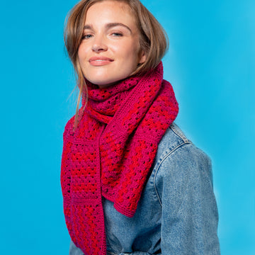 Paintbox Yarns Giddy Granny Stitch Scarf PDF (Free)