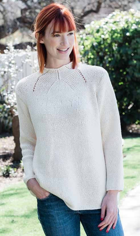 Trendsetter C Mitered Neck Pullover Knitting Pattern
