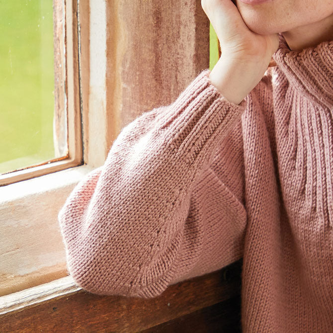 Sirdar Funnel Neck Rib Detail Sweater in Country Classic Worsted