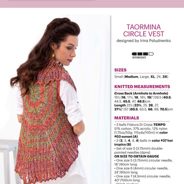 Filatura Di Crosa Taormina Circle Vest Knitting Pattern