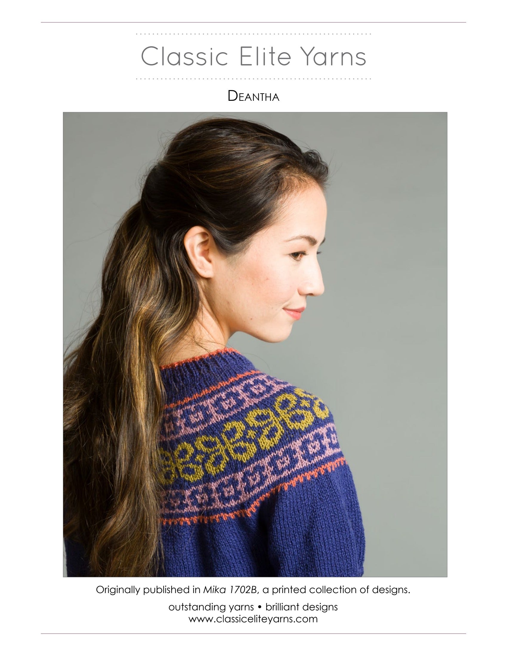 Classic Elite Yarns Deantha Jumper Knitting Pattern
