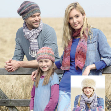 Sirdar 7883 Hats, Scarf and Mittens Knitting Pattern