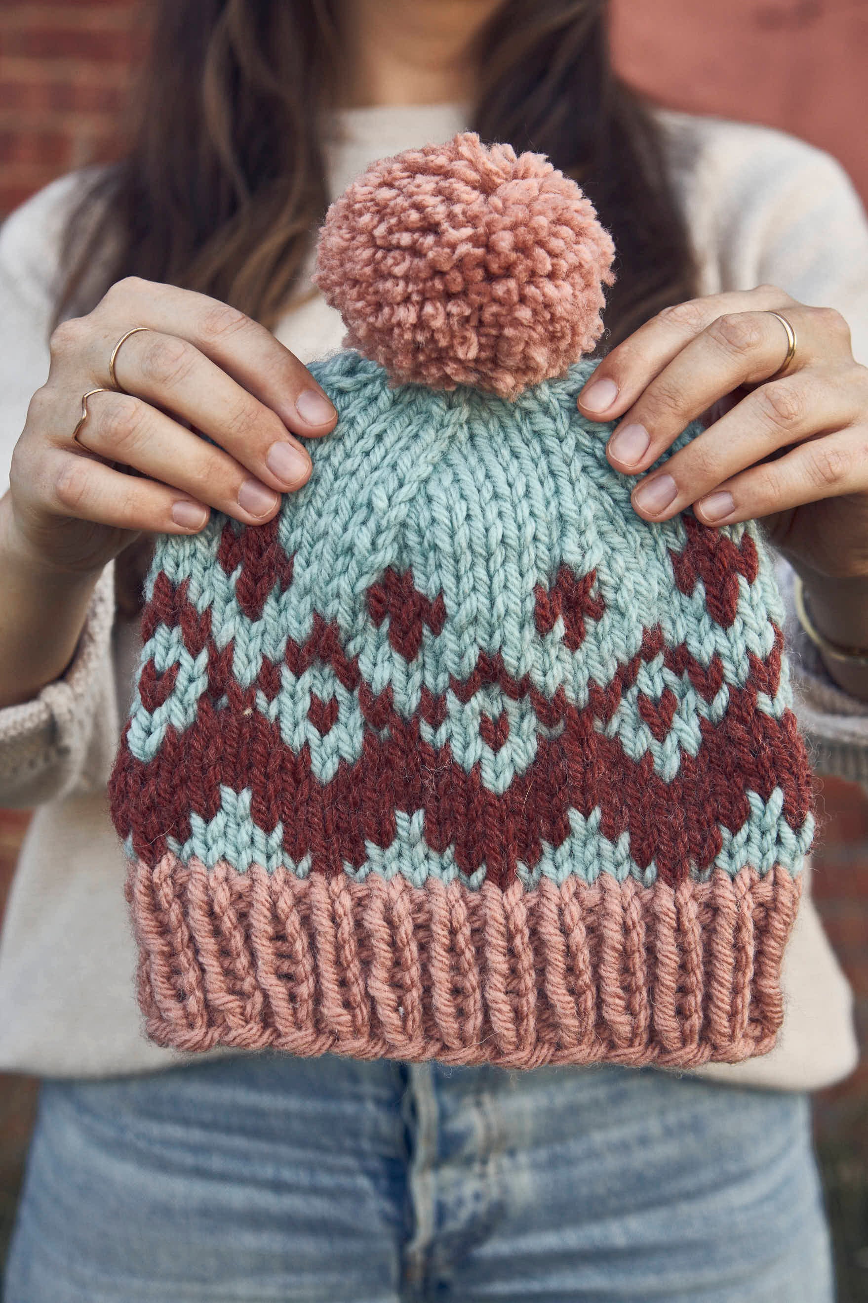 Trio Toboggan Hat Knitting Pattern