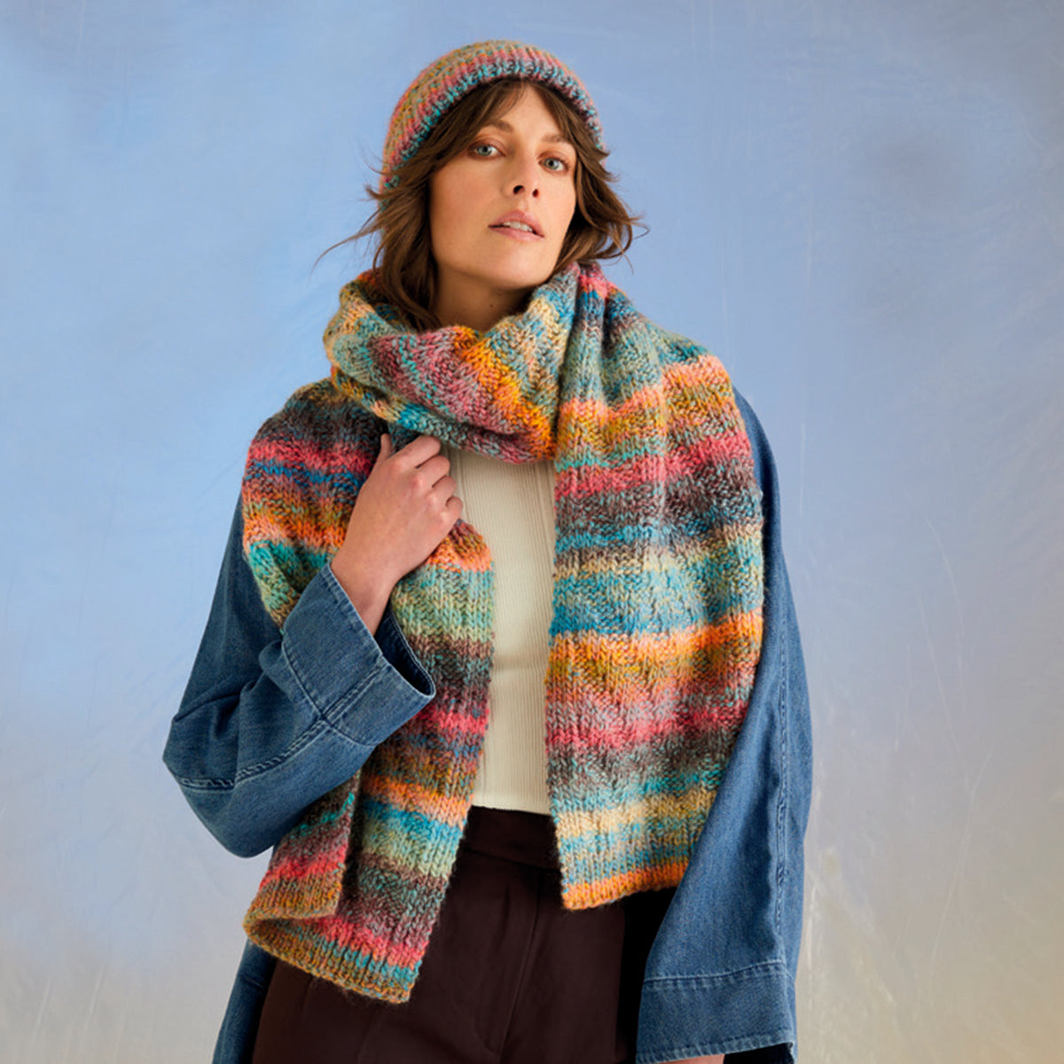 Sirdar Sea Breeze Hat & Scarf Knitting Pattern
