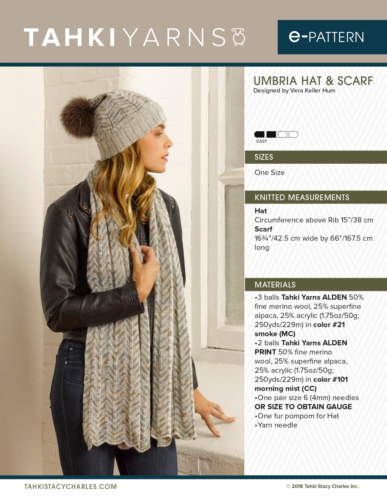 Tahki Yarns Umbria Hat & Scarf PDF