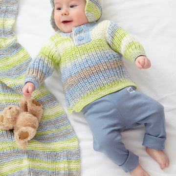 Babies Jacket, Gilet, Sweater, Hat & Blanket in King Cole Cutie Pie DK - P6031 - Leaflet