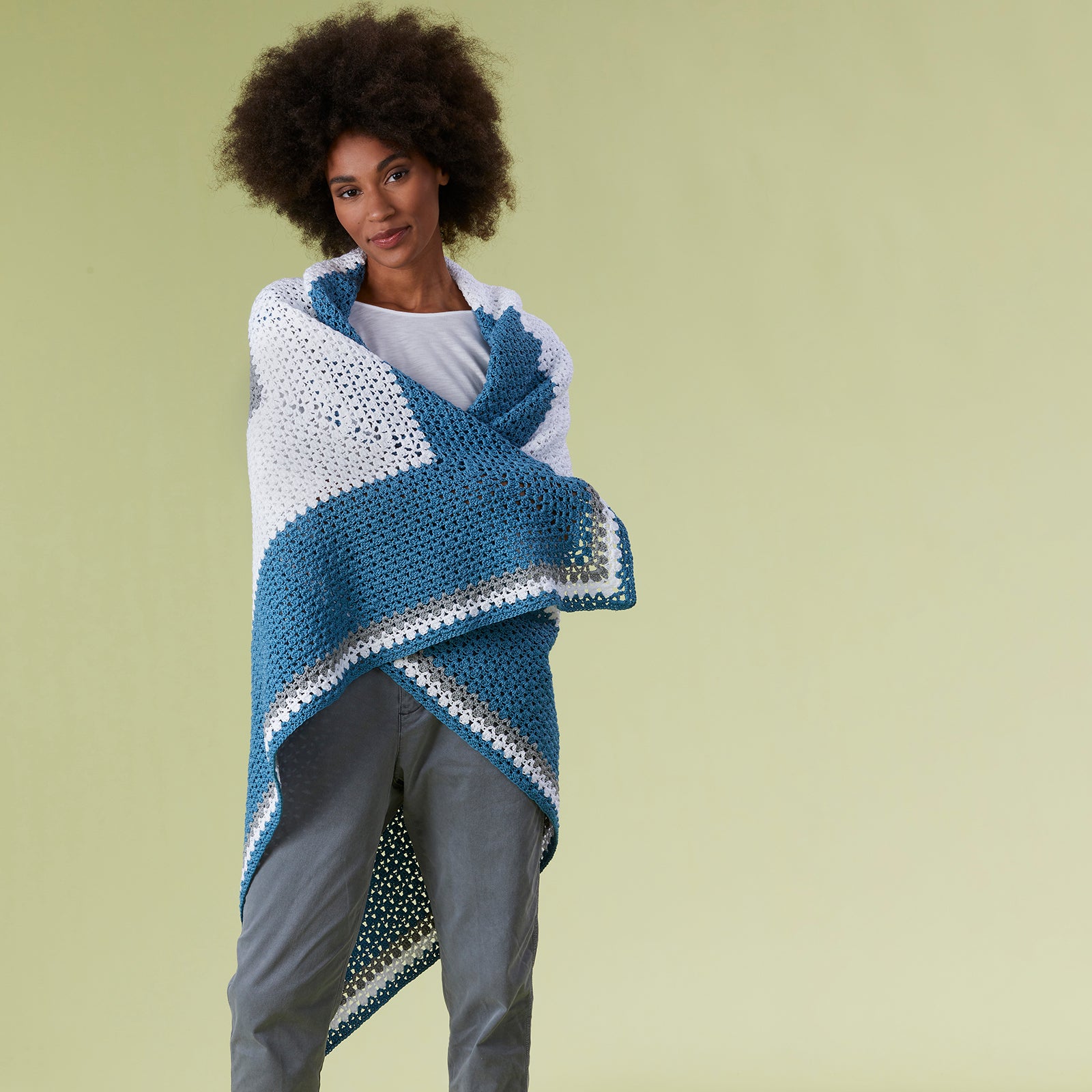 Tahki Yarns Havens Crochet Blanket Wrap Pattern Pattern
