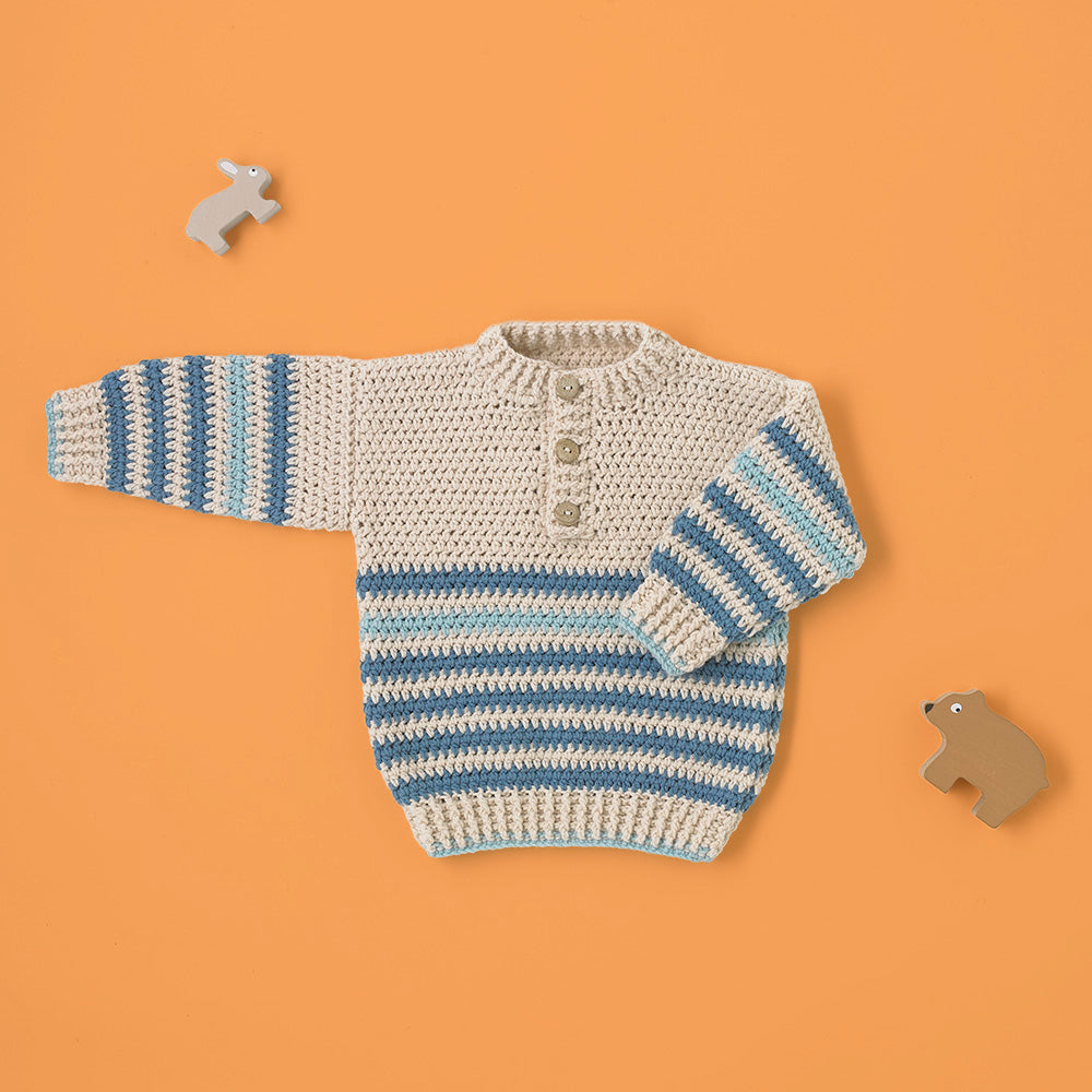 Paintbox Yarns Snugglebug Baby Sweater Crochet Pattern