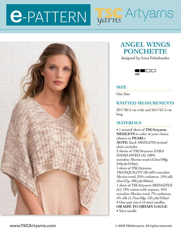 TSCArtyarns Angel Wings Ponchette Cape Knitting Pattern