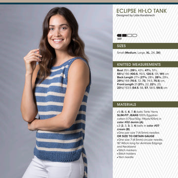 Tahki Yarns Eclipse Hi-Lo Tank Knitting Pattern