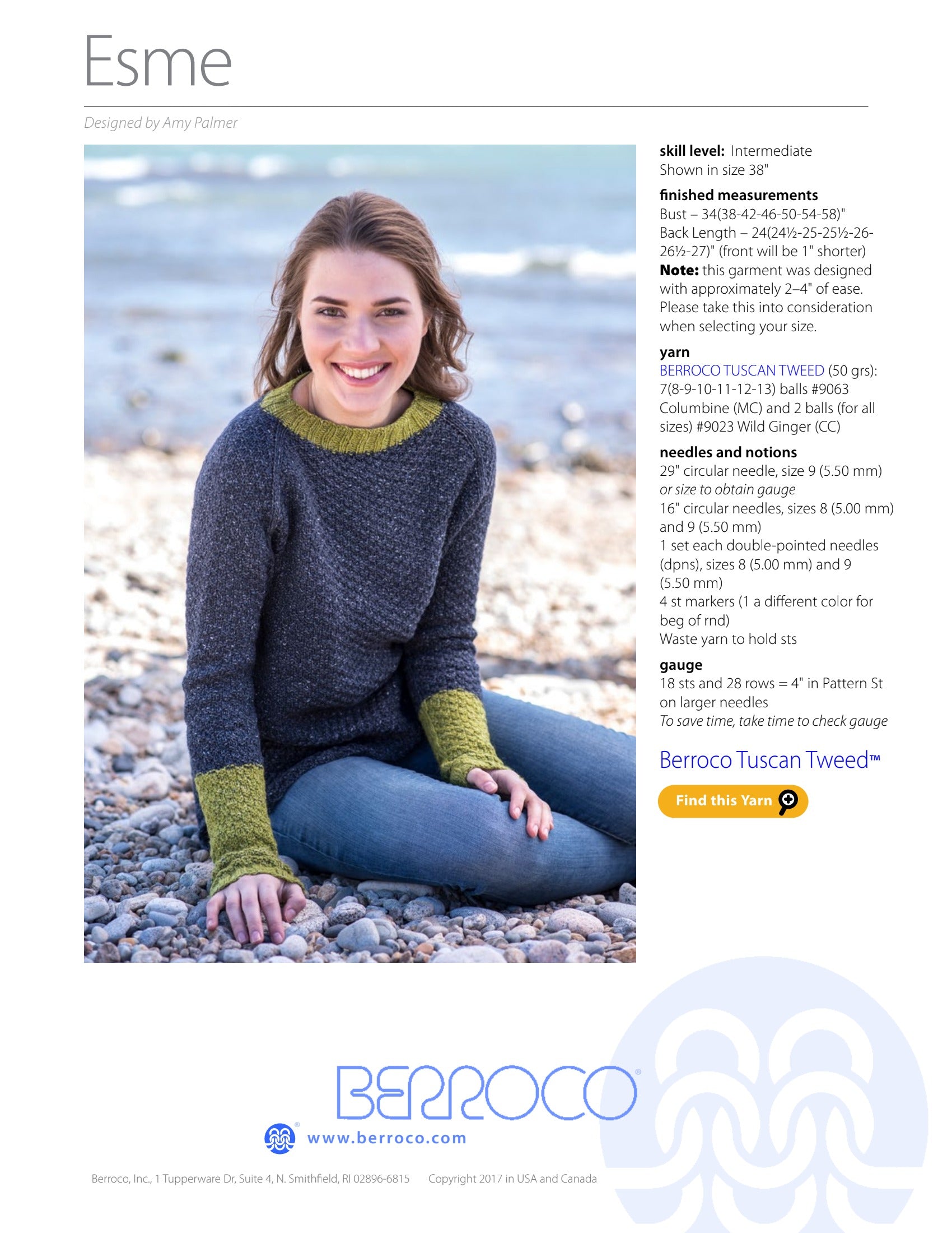 Berroco Esme Jumper Knitting Pattern