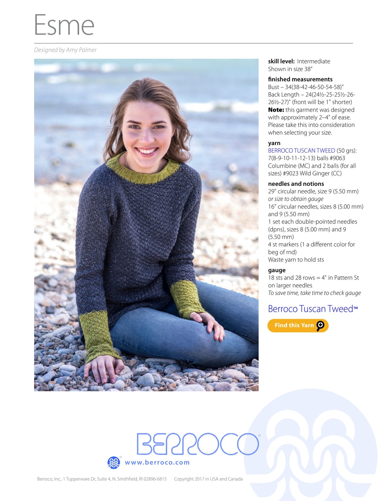 Berroco Esme Jumper Knitting Pattern