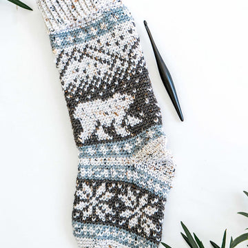 Polar Bear Stroll Crochet Stocking