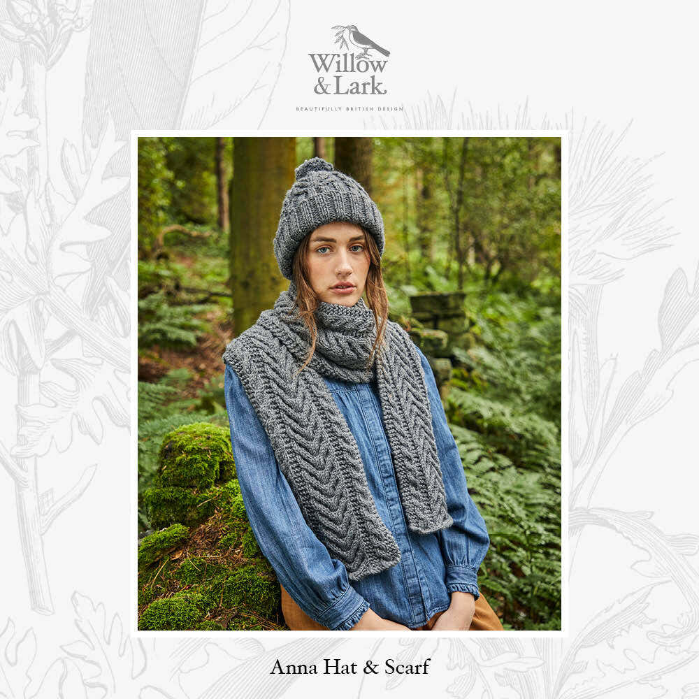Willow & Lark Anna Hat & Scarf Knitting Pattern