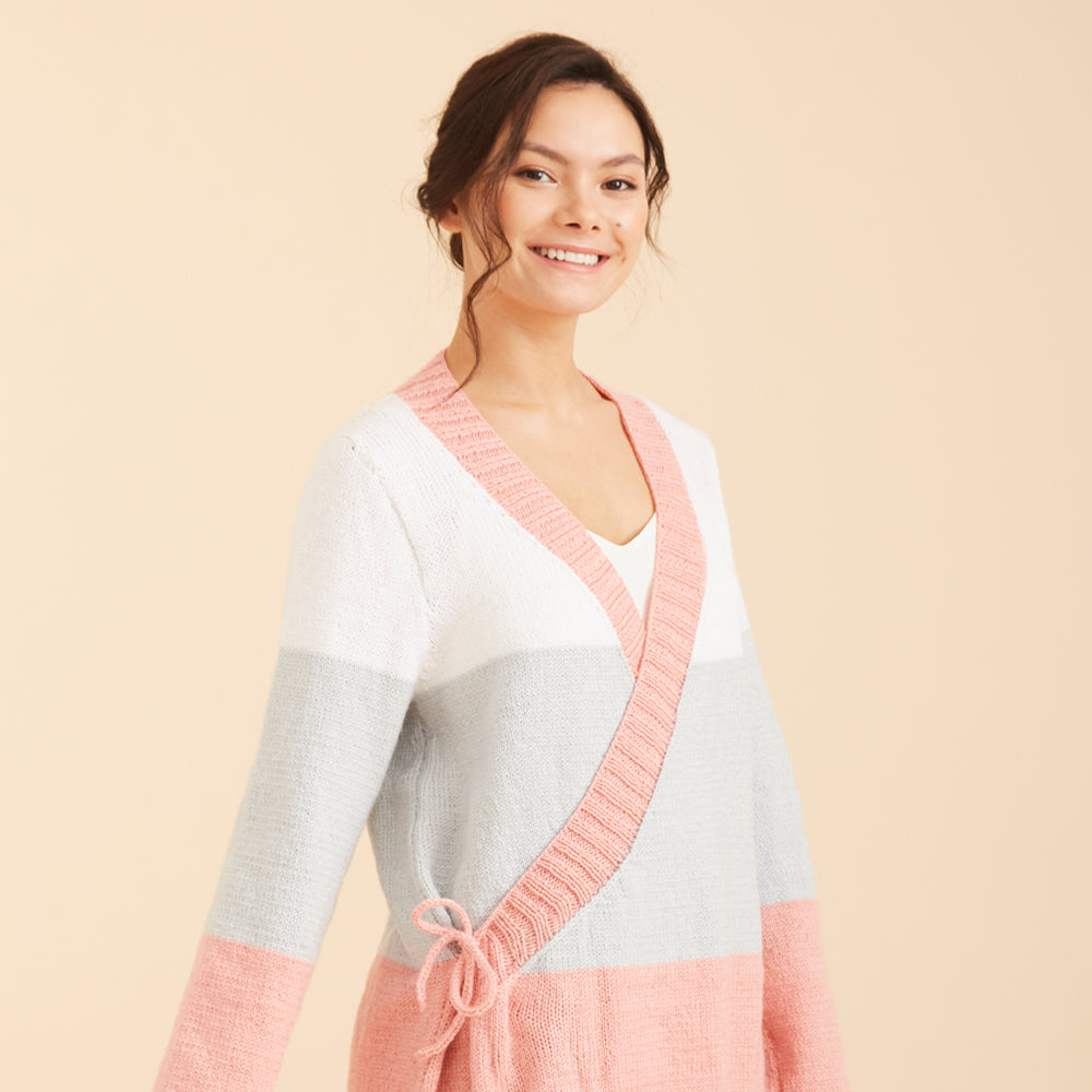 Paintbox Yarns Warm Hug Wrap Cardigan Knitting Pattern