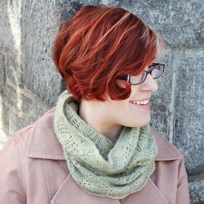 Jade Sapphire Pear and Trellis Lace Cylinder Knitting