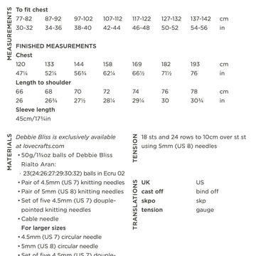 Debbie Bliss Bridget Knitting Pattern