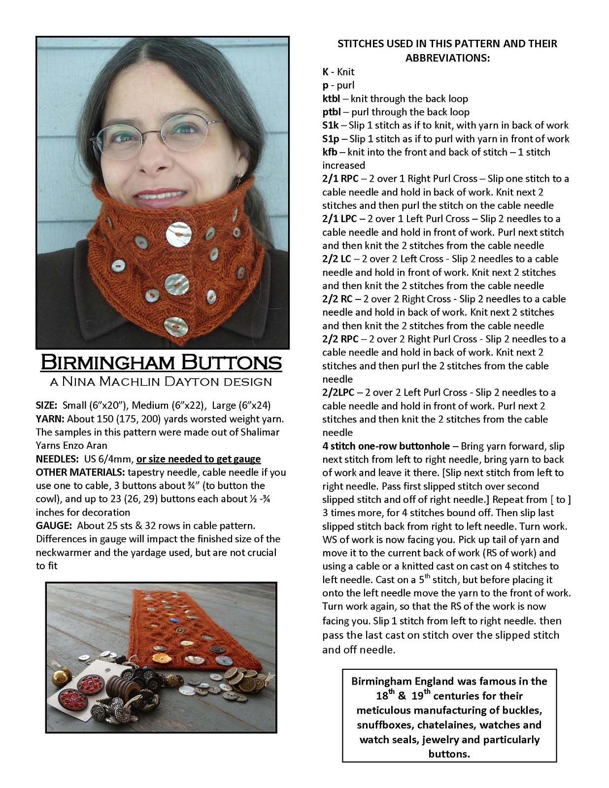 Birmingham Buttons Cowl