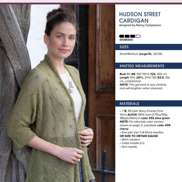 Stacy Charles Fine Yarns Hudson Street Cardigan Knitting