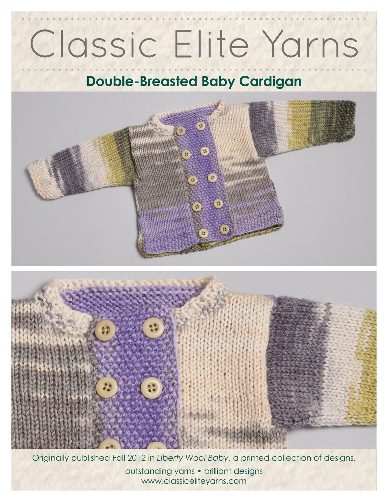 Classic Elite Yarns Double Breasted Cardigan Knitting