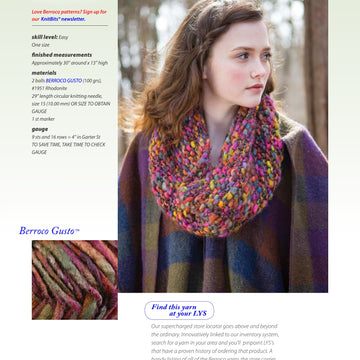 Berroco Blackberry Blossom Cowl Knitting Pattern