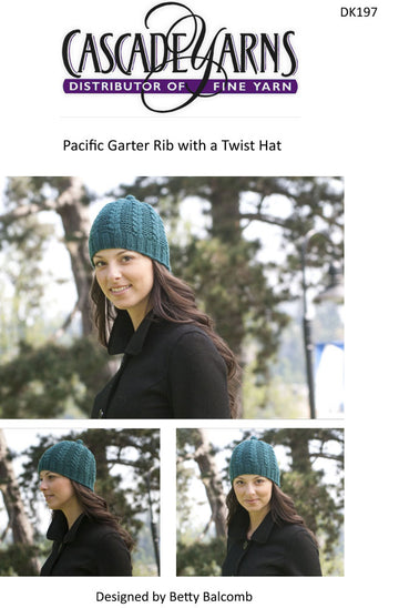 Cascade Yarns DK197 Garter Rib with a Twist Hat (Free)
