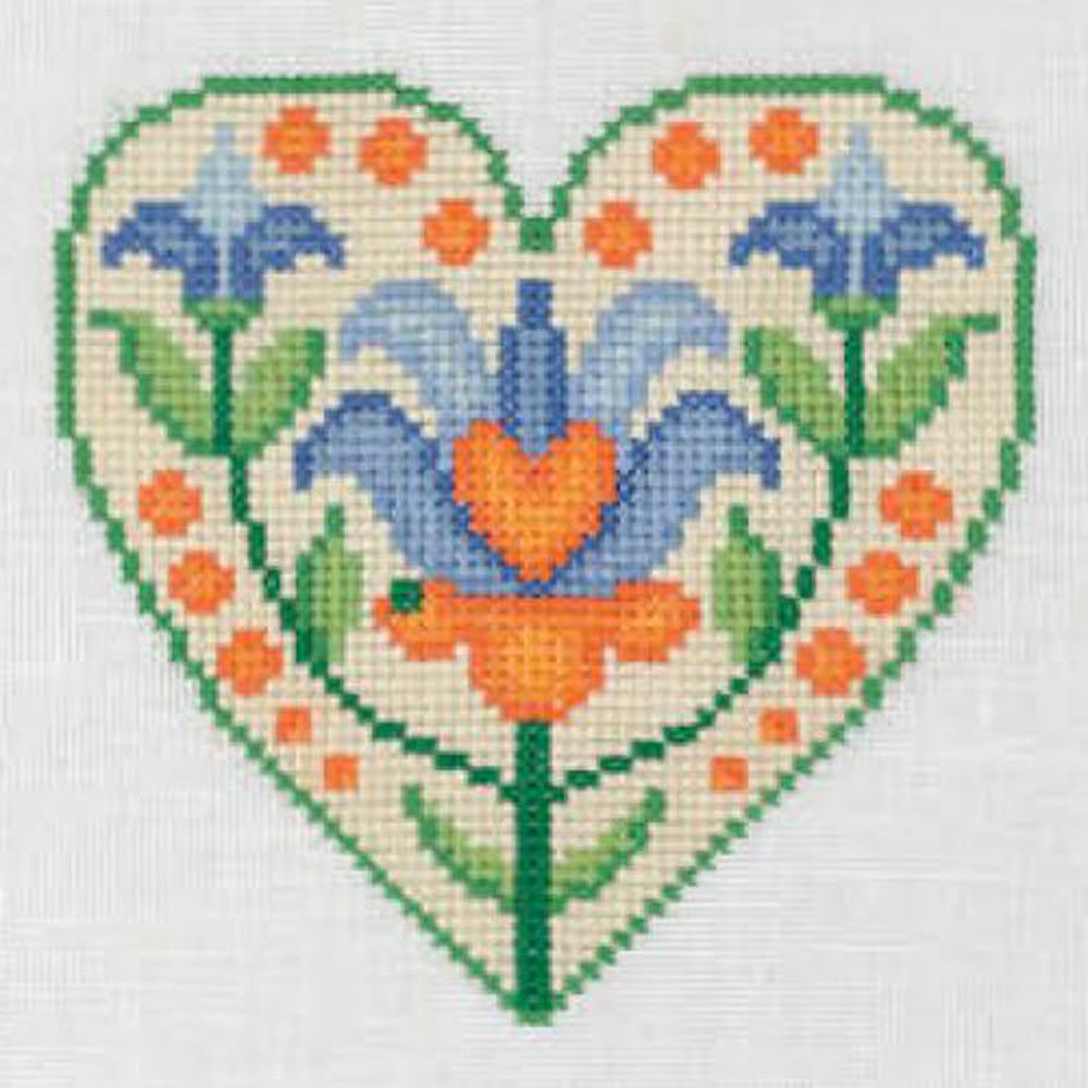 Creative World of Craft Lily Heart Folk Art Mini Cross stitch kit