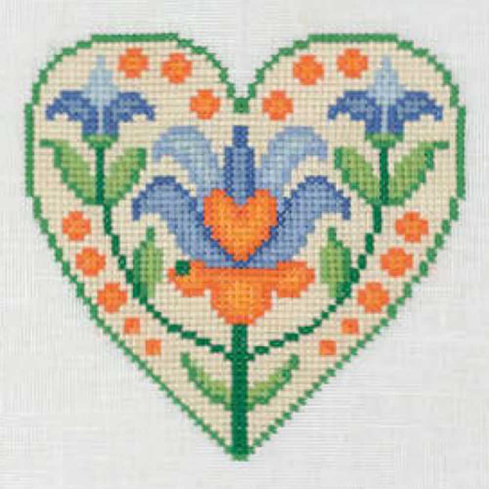 Creative World of Craft Lily Heart Folk Art Mini Cross stitch kit